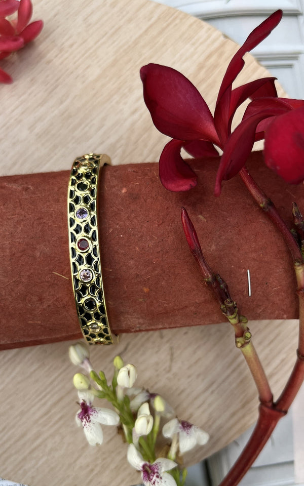 Enamel Black Kada Bracelet