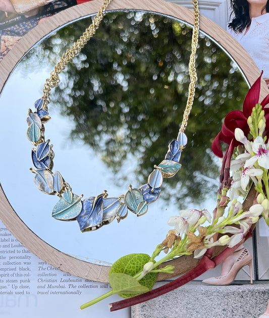 Colorful Leaf Statement Necklace