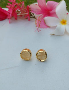 Raw Citrine Stud