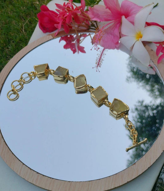 Faceted Gemstone Link Bracelet