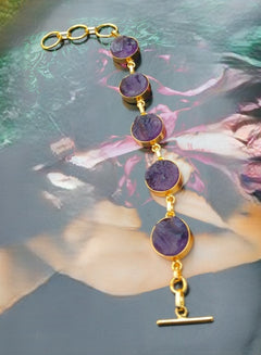 Violet Gemstone Chain Bracelet