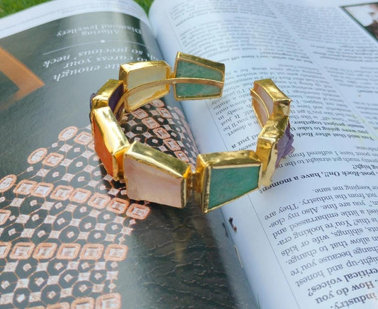 Multi-Gemstone Statement Cuff