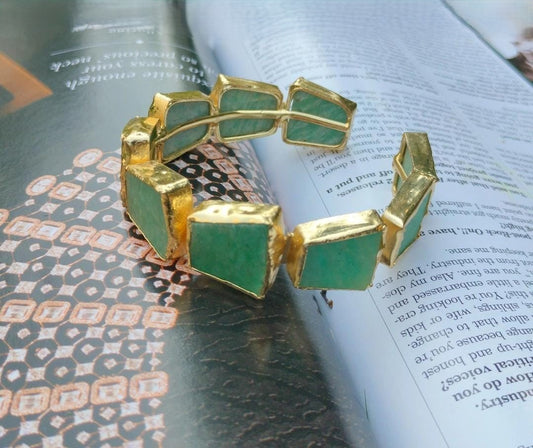 Verdant Gemstone Segment Cuff