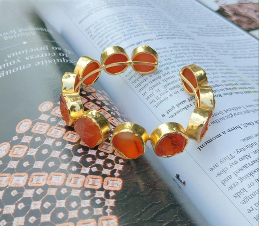 Raw Carnelian Cluster Cuff