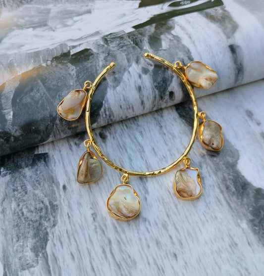 Sea Stone Charm Cuff