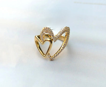 Double Heart Crystal Ring