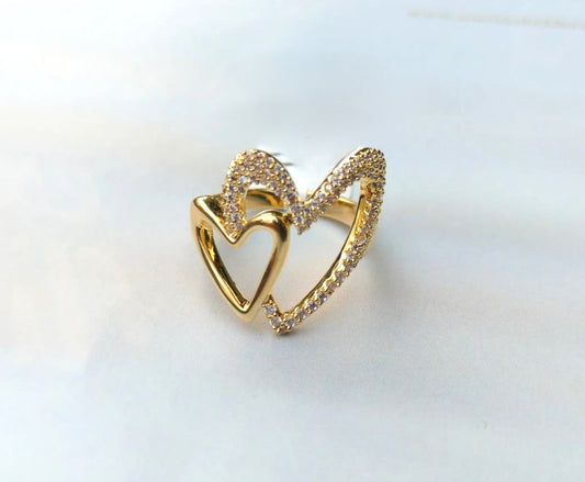 Double Heart Crystal Ring