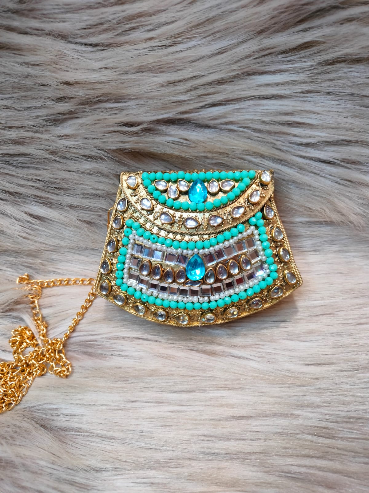 Aqua Heritage Clutch (Mini)