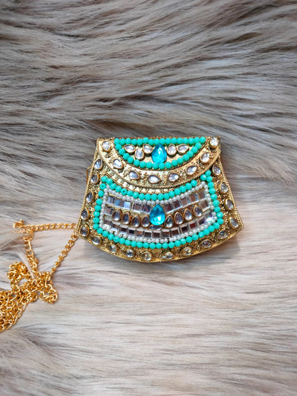 Aqua Heritage Clutch (Mini)