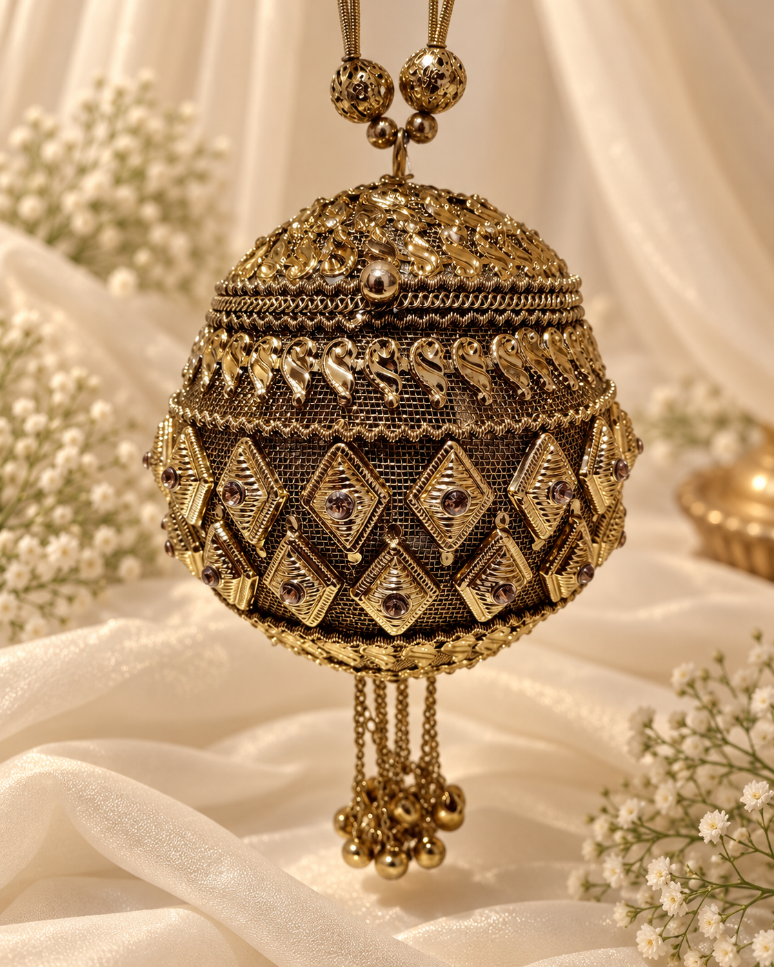 Regal Gold Bridal Potli Clutch (Mini)