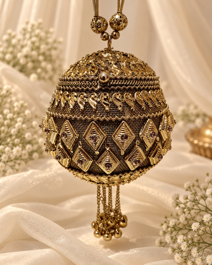 Regal Gold Bridal Potli Clutch (Mini)