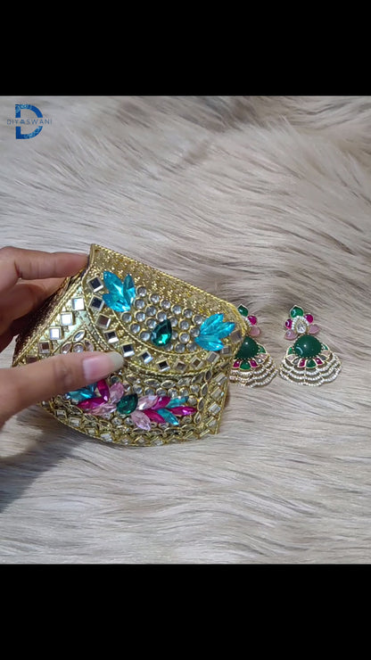Royal Kundan Clutch & Statement Earrings Set