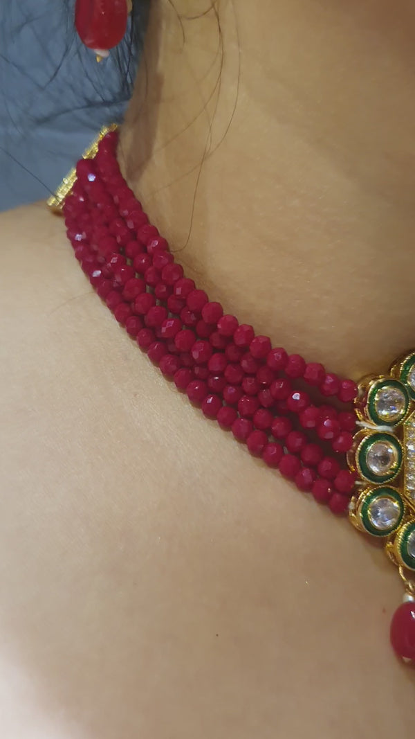 Red Gemstone Choker