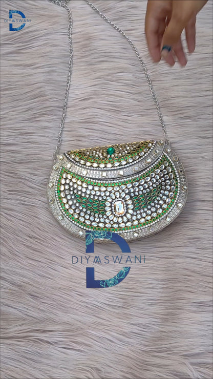 Shehzadi Emerald Arc Clutch (big )