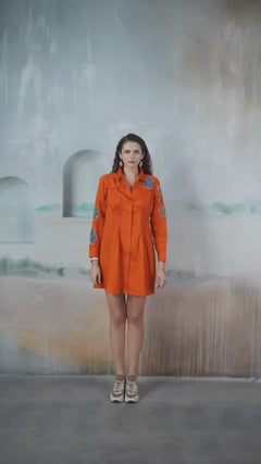 Vibrant Orange Tunic Dress