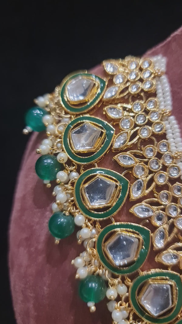 Ethnic Allure Green Necklace Set