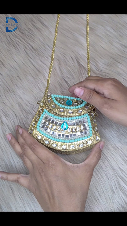 Aqua Heritage Clutch (Mini)