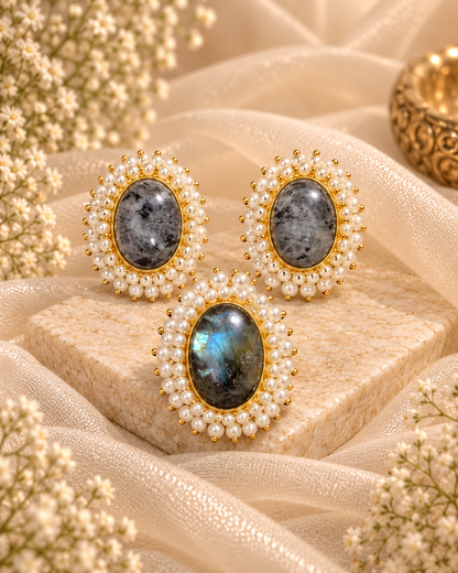 Royal Pearl & Labradorite Bridal Combo
