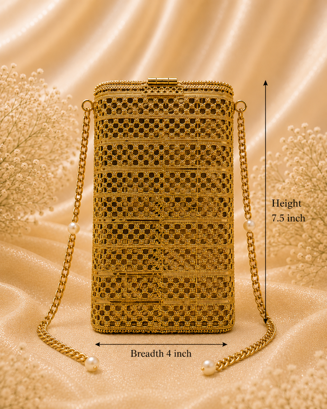 Royal Gold Kundan [mobile clutch]
