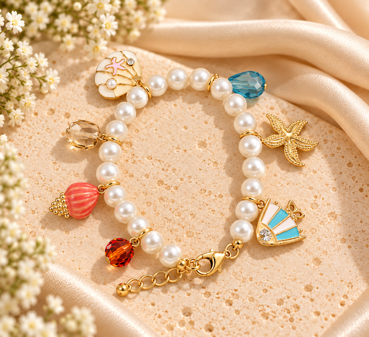 Pearl Charm Bracelet
