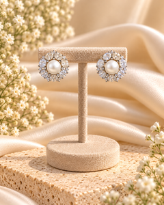 Pearl Halo Stud Earrings
