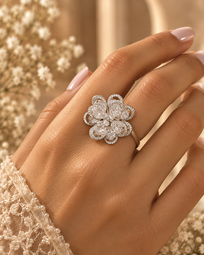 Celestial Bloom Crystal Ring