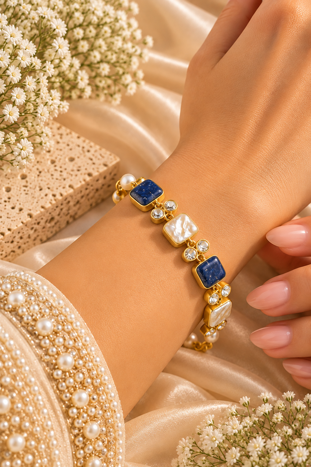 Sapphire Pearl Luxe Bracelet
