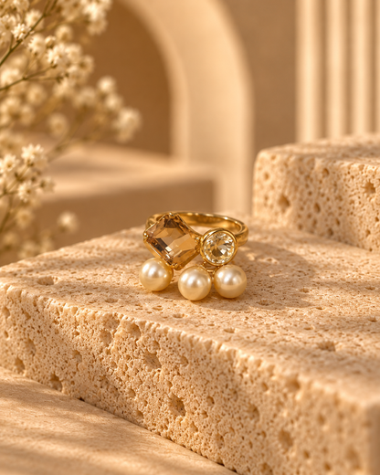 Pearl & Crystal Luxe Ring