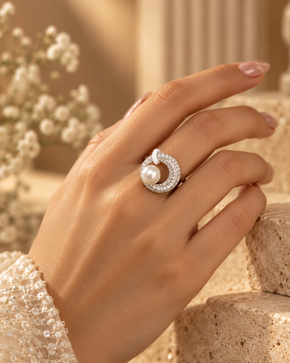 Pearl Halo Luxe Ring