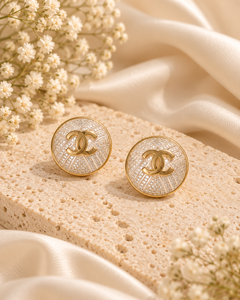Gold Round Stud Earrings