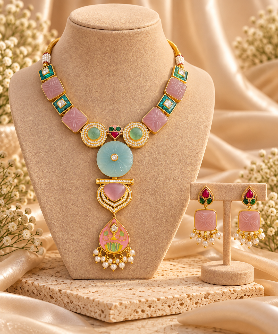 Pastel Royale Statement Necklace Set