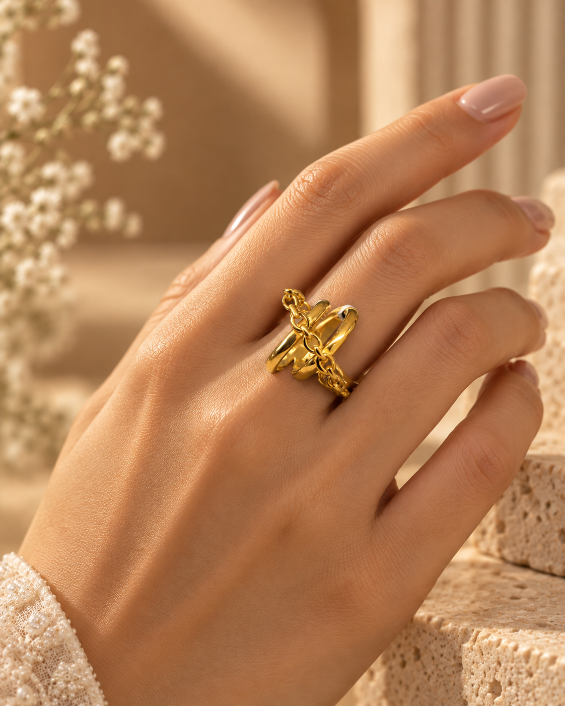 Gold Chain Link Ring