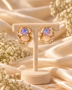 Floral Pearl Stone Earrings