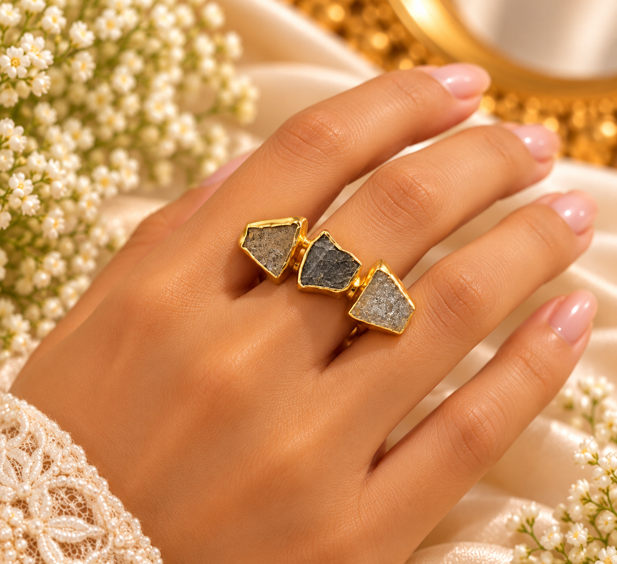 Raw Stone Statement Ring