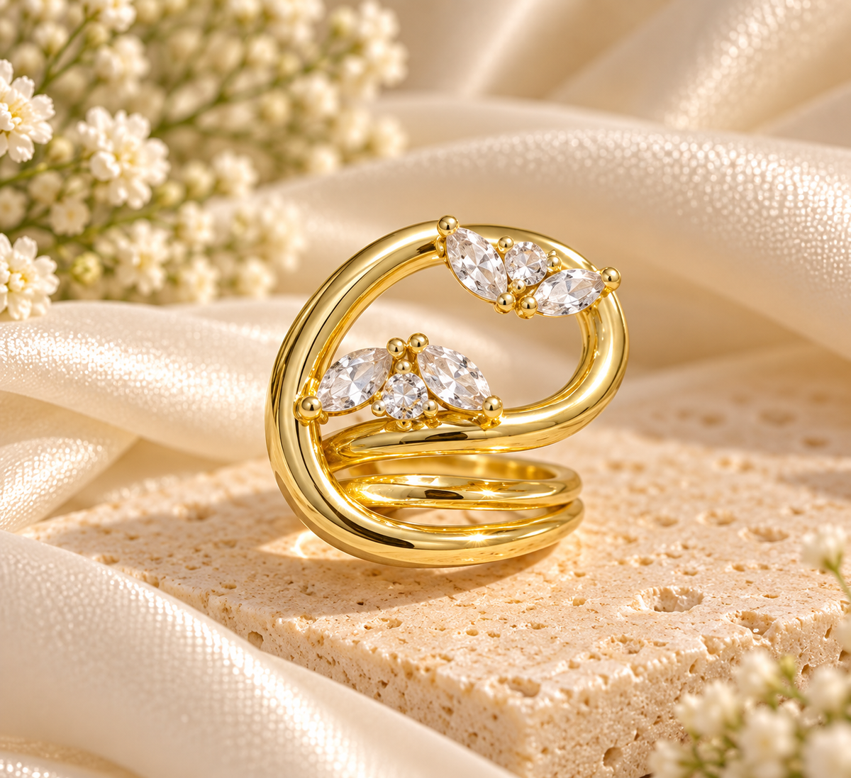 Modern Gold Loop Ring