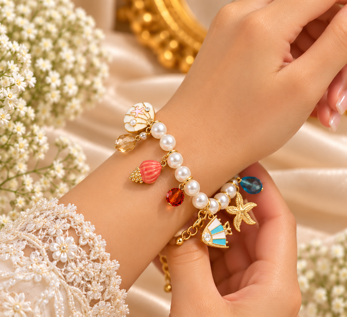 Pearl Charm Bracelet