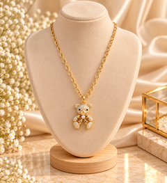 Gold Teddy Pendant Necklace