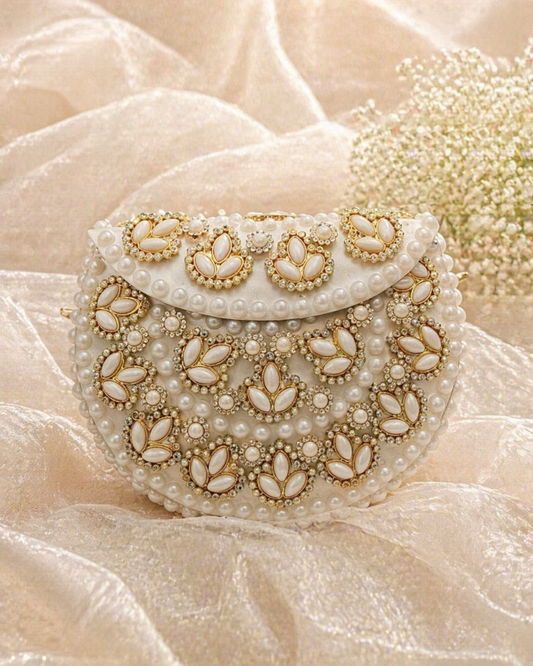 Kundan Pearl Clutch (Medium)