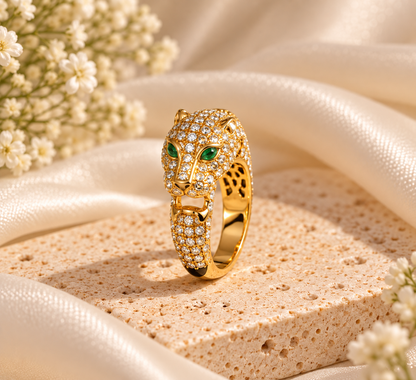 Panther Green Eye Ring