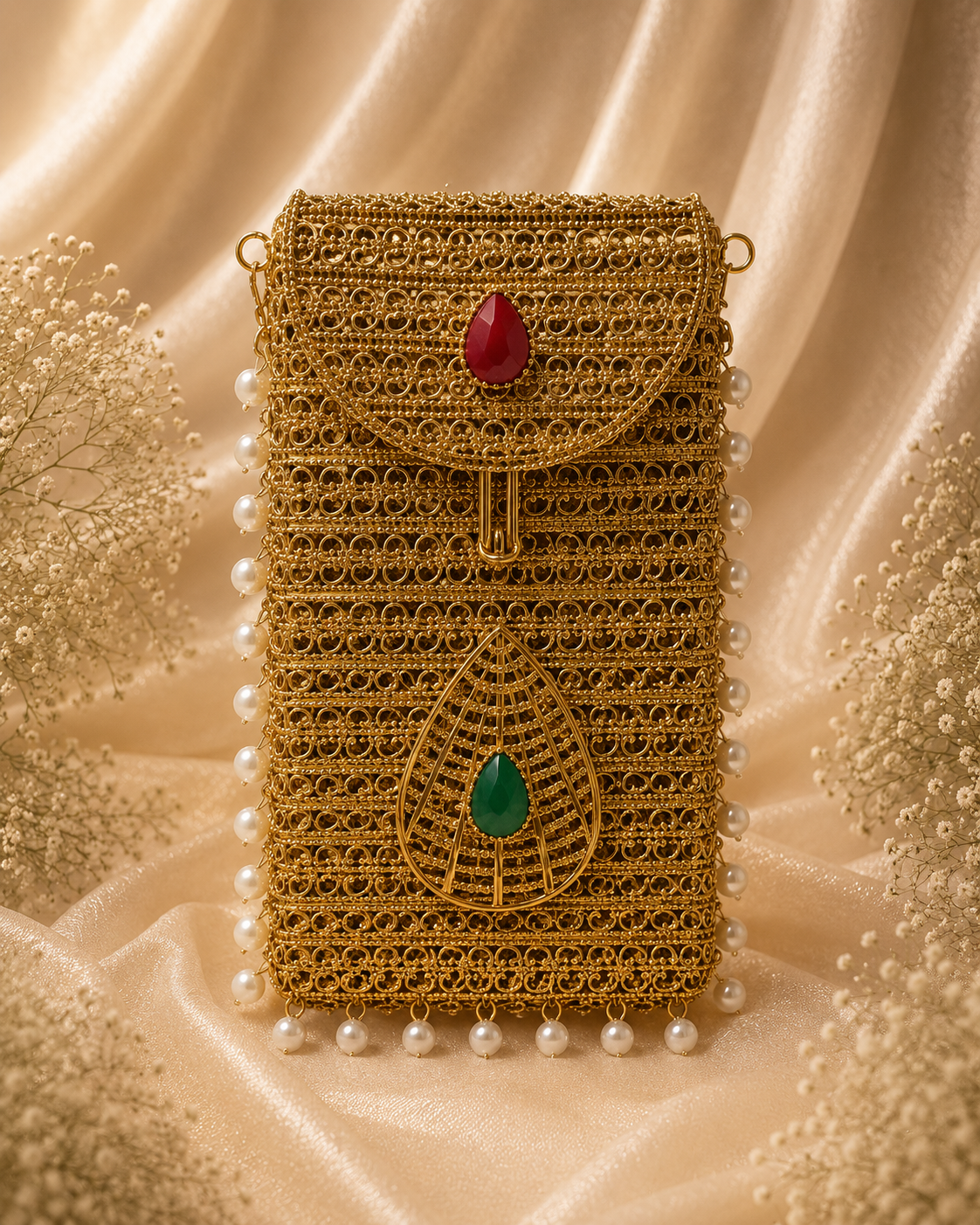 Antique Grace mobile clutch