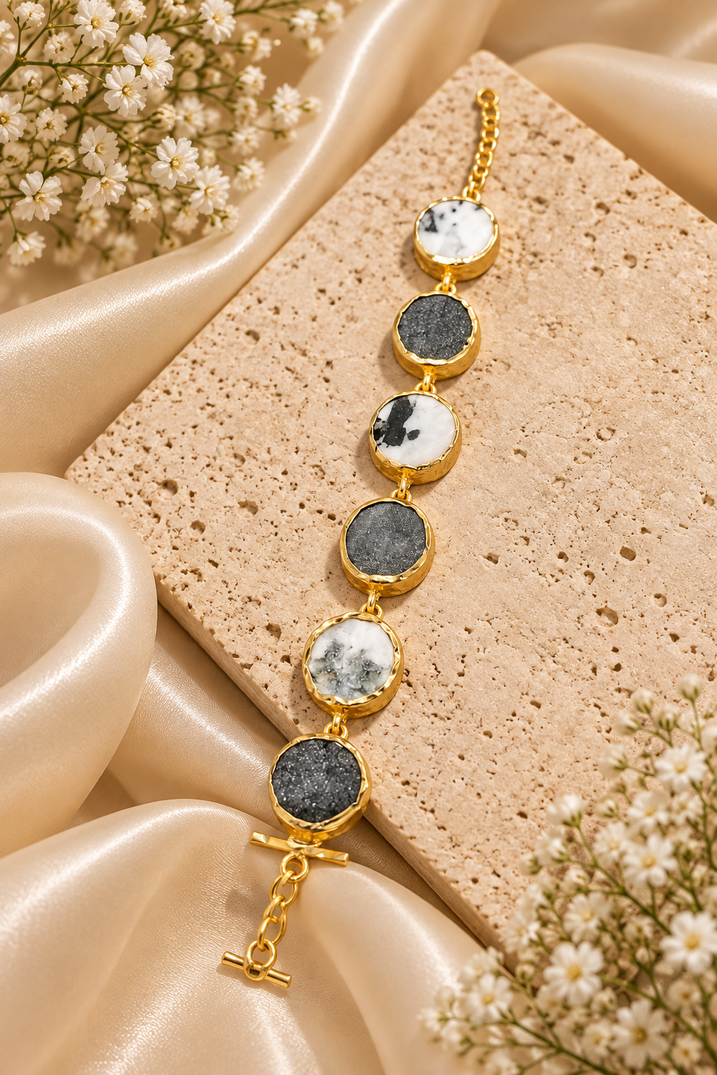 Dark Stone Chain Bracelet