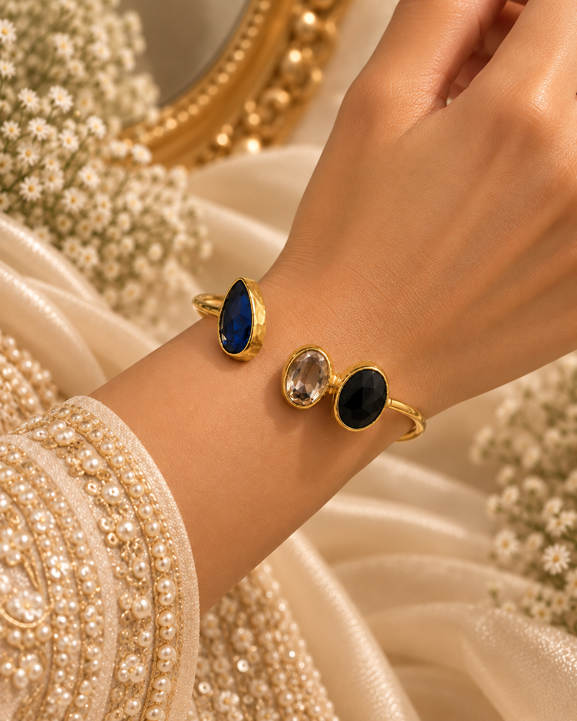 Midnight Luxe Gemstone Cuff