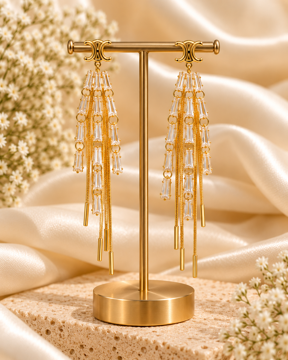 Gold Crystal Earrings