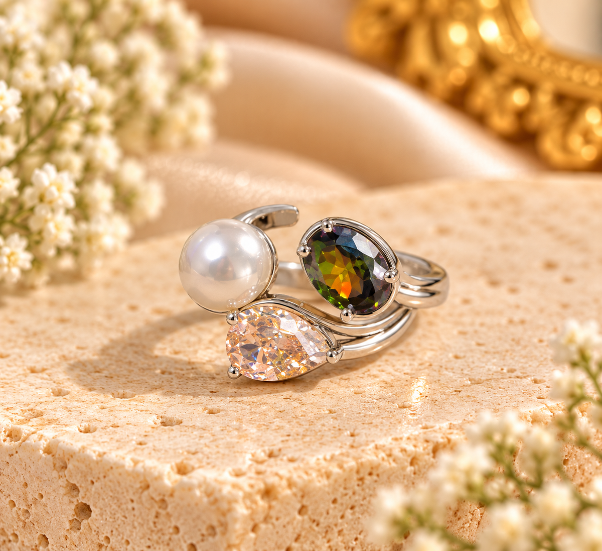 Pearl & Gemstone Ring