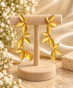 Gold Leaf Drop Earrings
