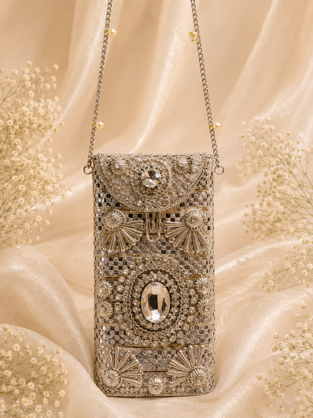 Rajwada Shimmer Clutch[mobile clutch]