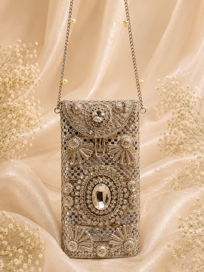 Rajwada Shimmer Clutch[mobile clutch]