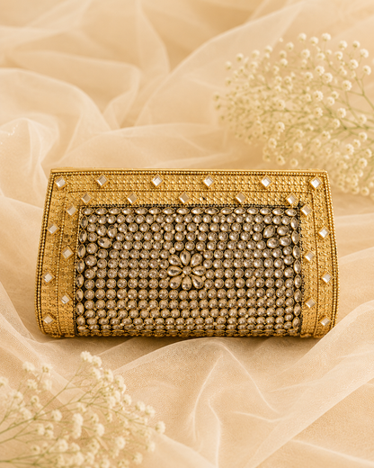 Multicolor Kundan Clutch ( Big)