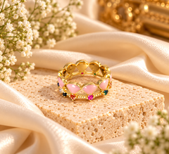Colorful Enamel and Gemstone Rings