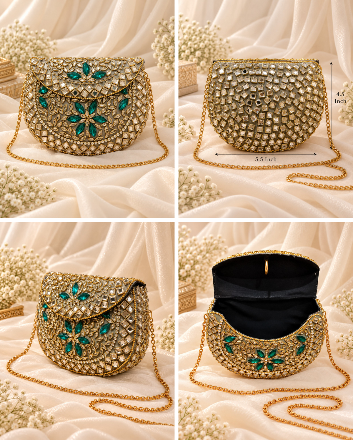 Emerald Élan Luxe Clutch [medium ]